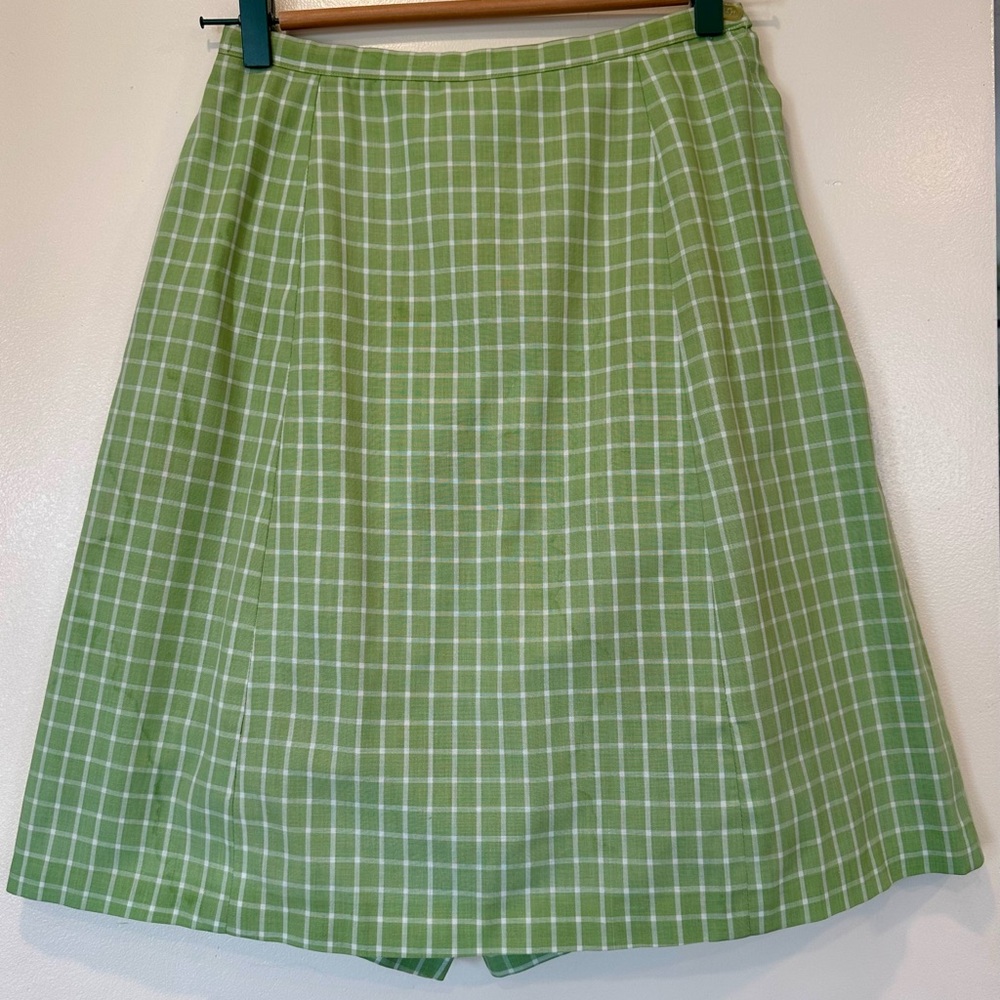 Vintage Green Plaid Women's Skort
